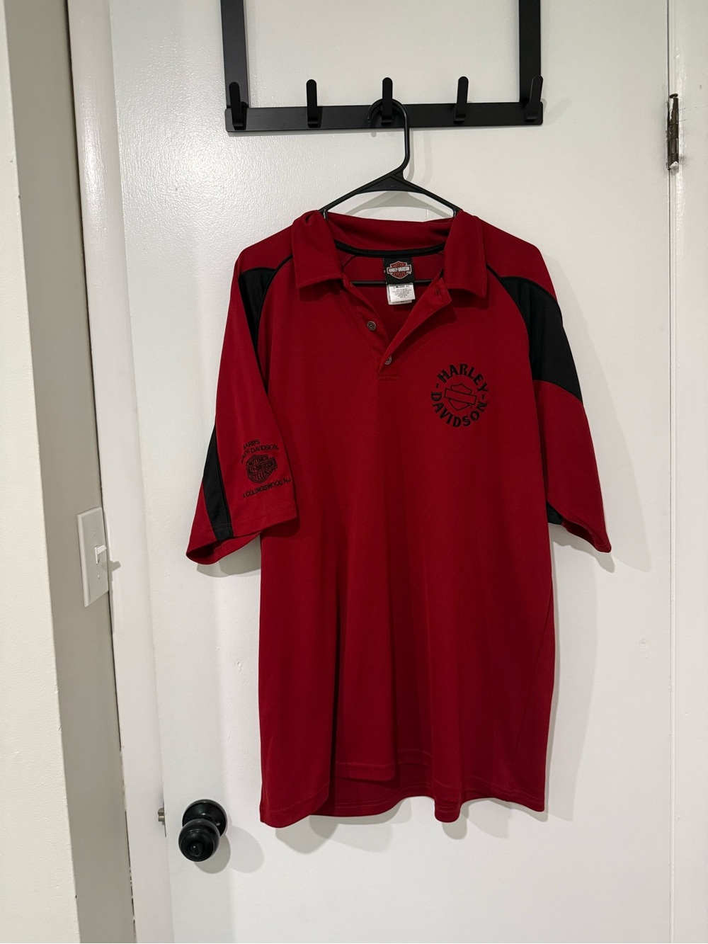 Harley-Davidson Red Polo with Black Panel Accents